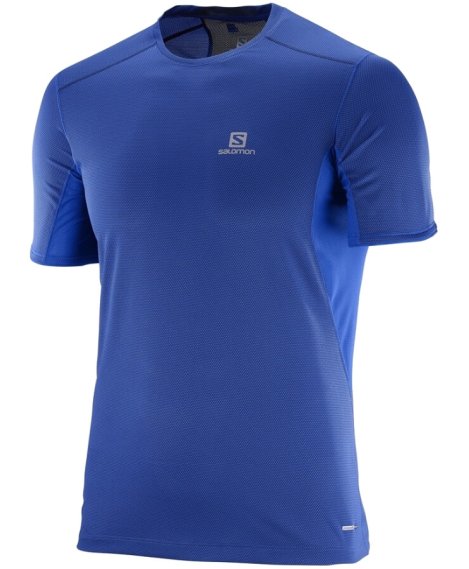Мужская спортивная футболка SALOMON TRAIL RUNNER SS TEE M SURF THE BLUE L39385600